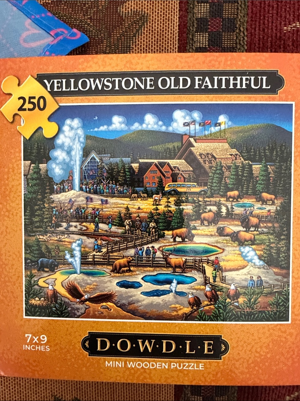 Yellowstone Old Faithful Dowdle Mini Wooden Puzzle 250 PCS  7x9 NIP